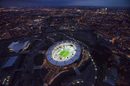 Олимпийският стадион в Лондон една година преди откриването на летните олимпийски игри. Церемонията ще бъде на 27 юли 2012 г.
