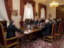 Президентът Росен Плевнелиев със служебното правителство минути преди да го обяви на 12 март.