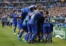 Радостта на италианските футболисти след втория гол във вратата на Испания.