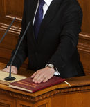 Заклеване на президента Росен Плевнелиев в Народното събрание - януари 2012
