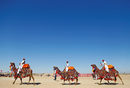 Участници в състезание по украса на камили на фестивала ''Джайсалмер'' в пустинята на щата Раджастан, Индия.