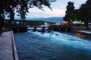 Река Черни Дрим (на български Черни Дрин) изтича от Охридското езеро при Струга и разделя града на две. Изворите и са при манастира "Свети Наум", а водите и прекосяват като мощно студено течение цялото езеро. Около нея е основната туристическа зона с магазини и кафенета.