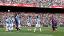 Меси откри резултата с гол от пряк свободен удар в 71-ата минута, а минута преди края на редовното време попечата победата на "Барселона".<br /><br />Тимът на Ернесто Валверде записа 21-а победа от 29 мача в Ла Лига и събра 69 точки. Девет кръга преди края на сезона каталунците водят съответно с 13 и 15 точки пред мадридските "Атлетико" и "Реал", които са с мач по-малко.