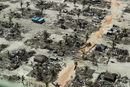 Последиците от циклона Кенет в село в Мозамбик.