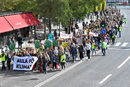 Кадър от протеста в Стокхолм, Швеция.