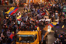 Кадър от протестен митинг срещу мерките за строги икономии на президента на Еквадор Ленин Морено в Кито, Еквадор.