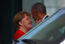 Бившият президент на САЩ Барак Обама след среща с канцлера на Германия Ангела Меркел в Берлин, Германия.