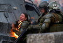 Полицай пострада на протест срещу правителството на Чили в Сантяго.
