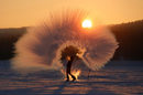 Да си припомним 2019 година с избора на агенция "Ройтерс" за най-добрите снимки, свързани с природа.<br /><br />На снимката: Любителка на зимните спортове хвърля гореща вода в сибирския град Красноярск, Русия.