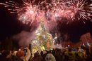 01.12.2019 - Бяха запалени светлените на коледната елха в София, която се намира в парка пред НДК.
