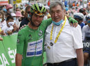 Кавендиш с легендарния Еди Меркс преди началото на 19-ия етап. Британецът взе четири победи и се изравни с белгийската легенда на върха в класацията по 34 етапни успеха.
