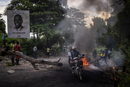 Момент от протест срещу недостига на горива в Порт-о-Пренс, Хаити