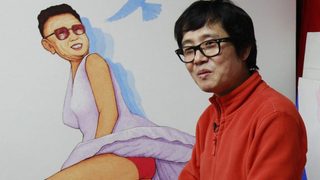 Севернокорейски художник рисува лицето на Ким Чен Ир с тялото на <span class="highlight">Мерилин</span> <span class="highlight">Монро</span>