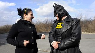 Фотогалерия: "Батман" обикаля из словашки град