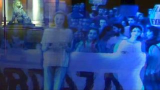 Испанци проведоха първия холограмен протест (видео)