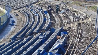 Трибуни на стадион "Спартак" във Варна са разрушени заради пътен ремонт без строителни разрешения