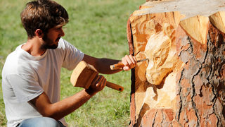 Римски скултор превръща умрели дървета в произведения на изкуството