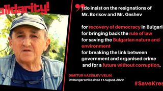 След 44 дни <span class="highlight">гладна</span> <span class="highlight">стачка</span> природозащитник иска Брюксел да защити демокрацията в България