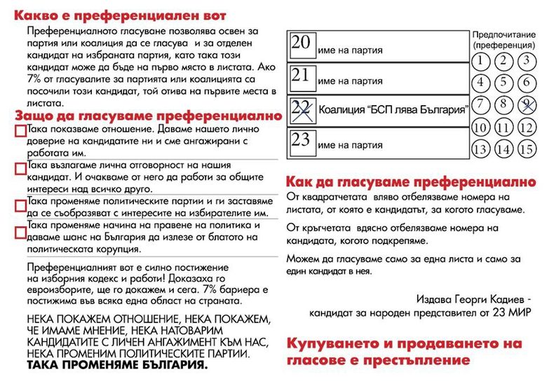 "Как и защо да гласуваме преференциално", обяснява Георги Кадиев.