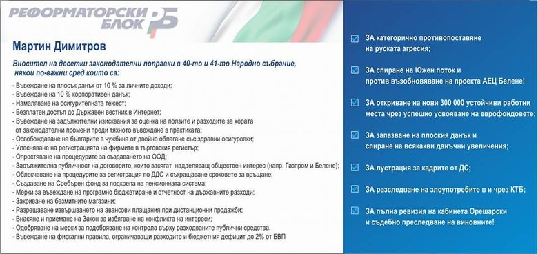 Предизборните ангажименти на кандидата за депутат Мартин Димитров