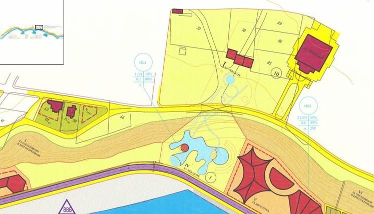 Водните атракции, предвидени в Обкия устройствен план на Варна - в долната част на изображението е т.нар. "Алея Първа". В горната - теренът, в който смята да строи "Феста делфинариум".