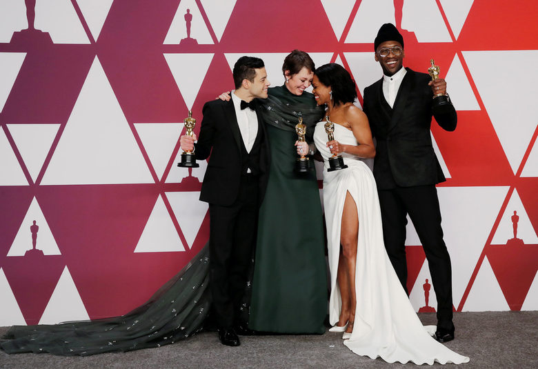 Носителите на "Оскар" в актьорските категории - Рами Малек, Оливия Колман, Реджина Кинг и МАхершала Али