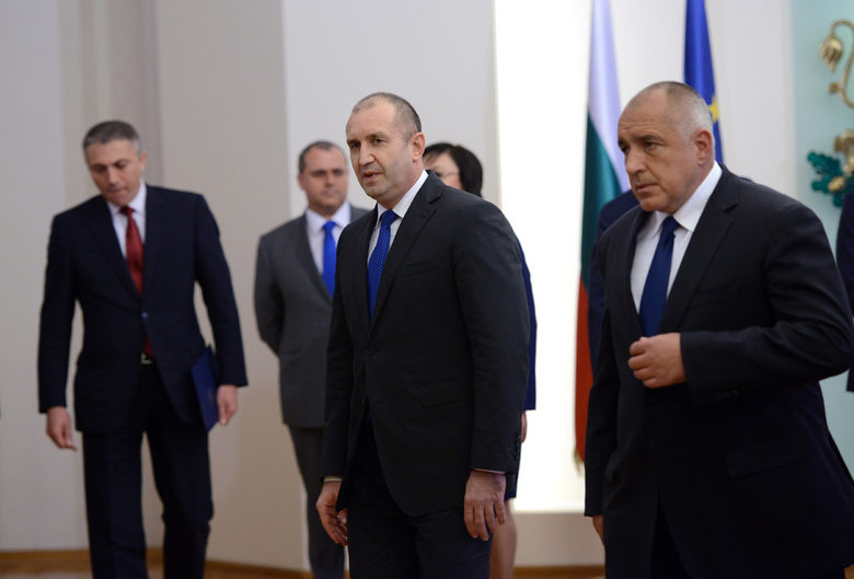 Президентът Румен Радев и Бойко Борисов на заседанието на консултативния съвет