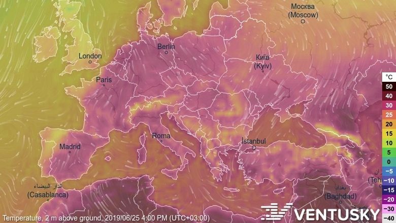 Температурите във вторник в 16 часа в Европа - в Берлин беше колкото в Южна Испания