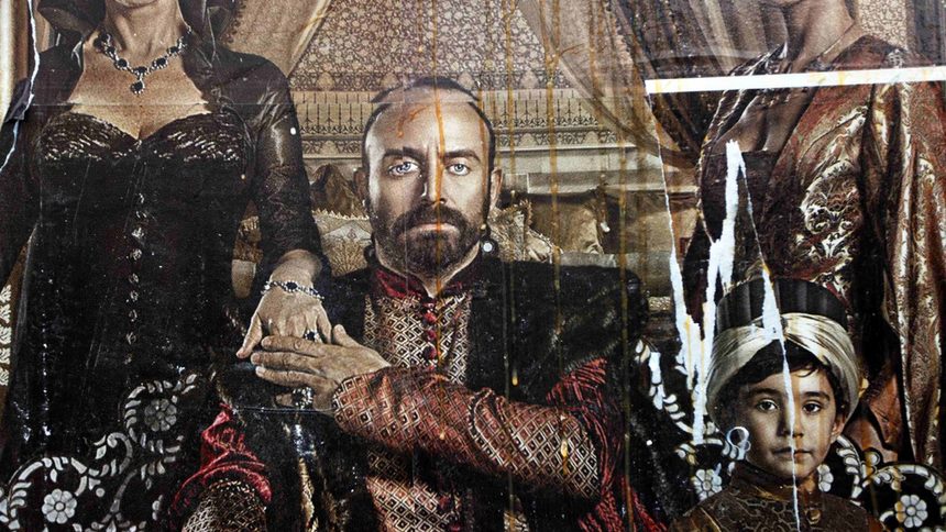 Един от плакатите на сериала, които бяха късани и замеряни с яйца от протестиращи в неделя.