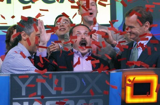 Основателят и изпълнителен директор на Yandex Аркади Волож по време на борсовия дебют на компанията си