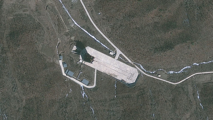 Сателитна снимка на мястото, откъдето най-вероятно ще бъде изстреляна севернокорейската ракета.