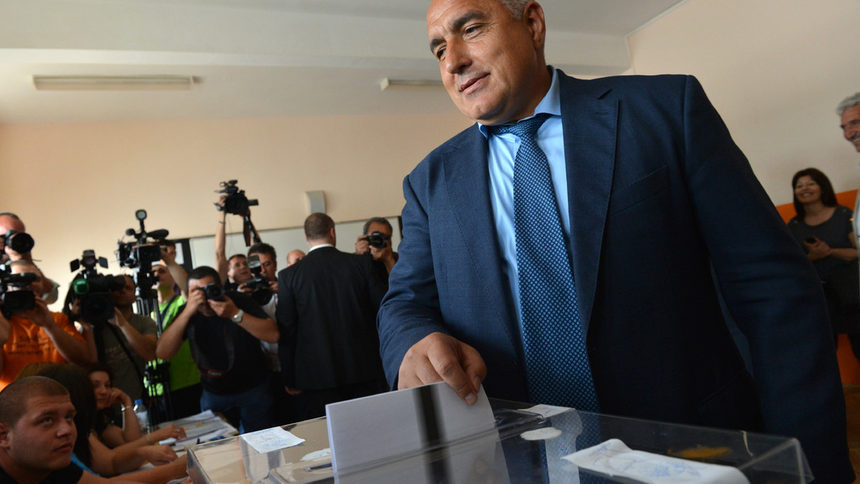 Лидерът на ГЕРБ Бойко Борисов на изборите в неделя.