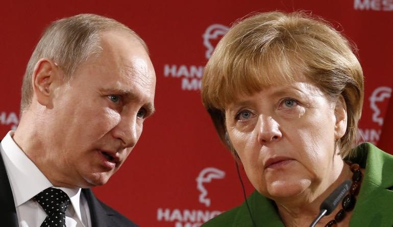 Владимир Путин и Ангела Меркел