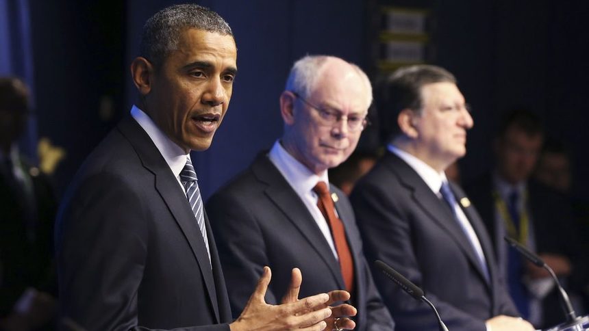 Барак Обама, Херман ван Ромпой и Жозе Мануел Барозу
