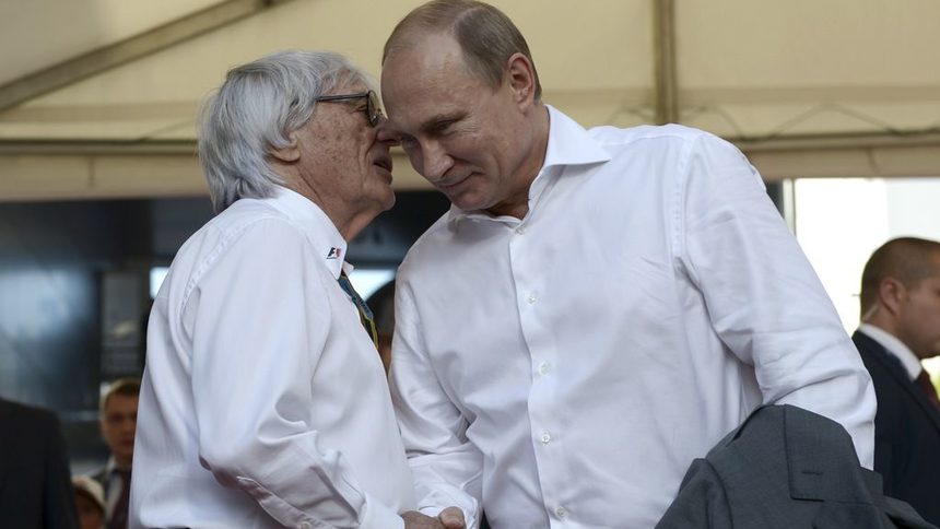Екълстоун е в отлични отношения с Владимир Путин, с когото реализира 30-годишната си мечта за Гран при в Русия
