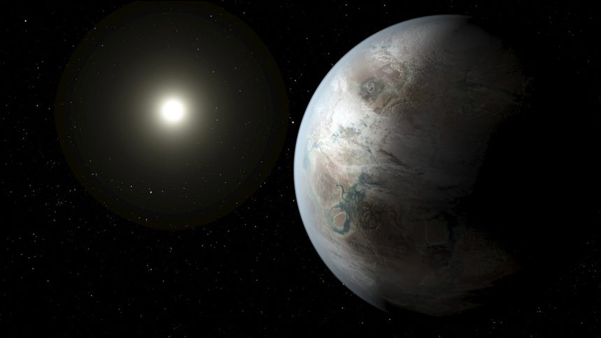 Художествена интерпретация на потенциалния вид на Kepler-452b.