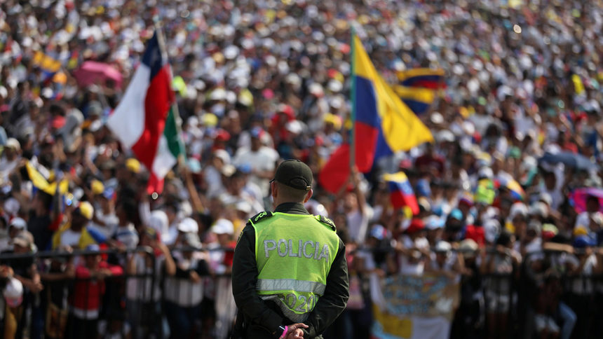 Концертът с искане да се отвори границата за хуманитарни помощи край моста "Тиендитас", между Венецуела и Колумбия.