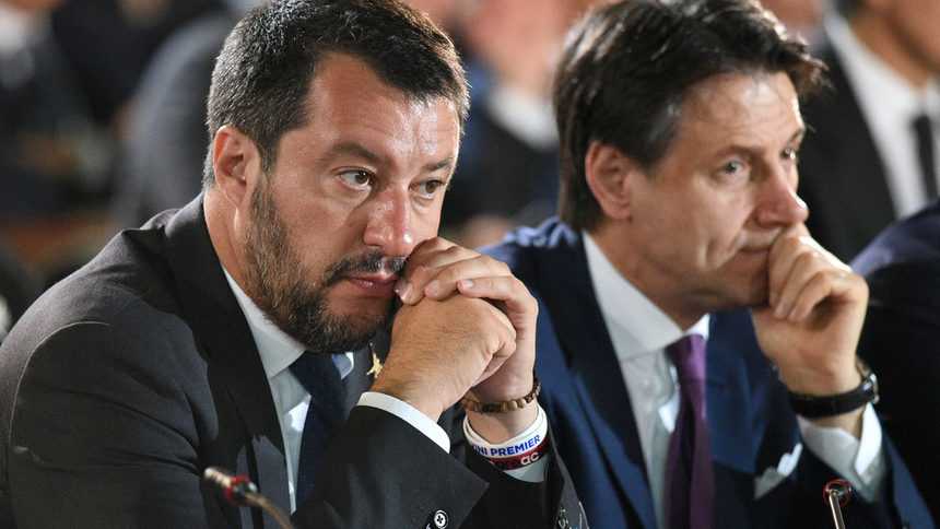 Матео Салвини и премиерът Джузепе Конте