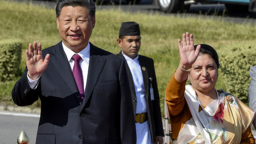 Китайският президент Си Цзинпин на посещение в Непал, 13 октомври 2019 г.
