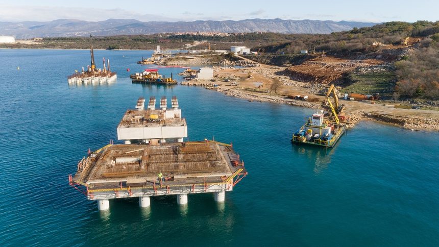 Мястото на новия терминал за втечнен природен газ на северния край на хърватския остров Крък
