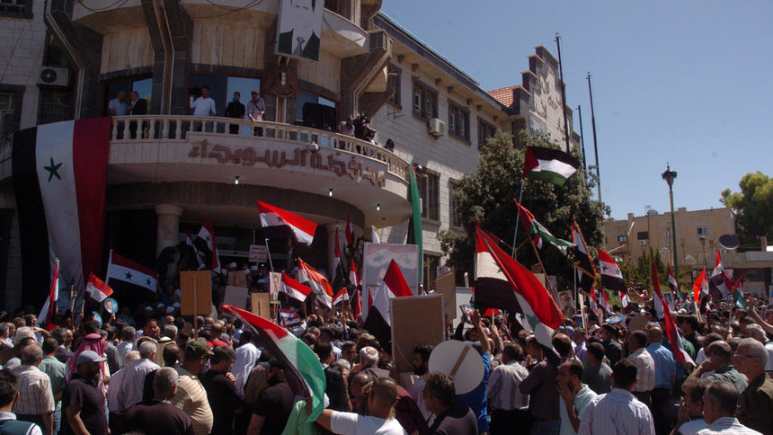 Проправителствена демонстрация, свикана след протестите в Суейда, 10 юни.
