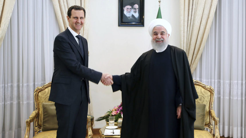 Президентите на Сирия и Иран, Башар ал Асад и Хасан Рохани, в Техеран, 25 февруари 2019 г.